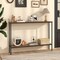 Space-Saving 2-Tier Console Table with Metal Frame and Bottom Shelf for Entryway or Living Room